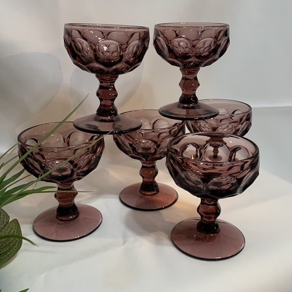 6 RARE MCM VINTAGE Amethyst purple Imperial Provincial champagne/sherbet glasses - Picture 3 of 10
